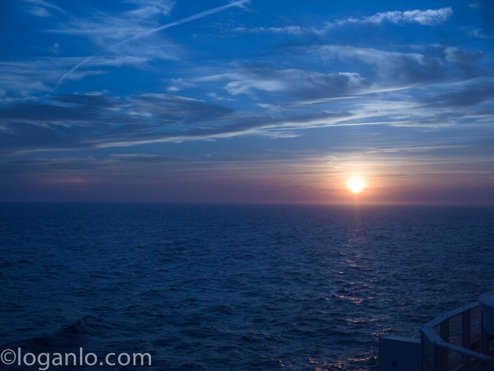 Sun setting over Atlantic Ocean