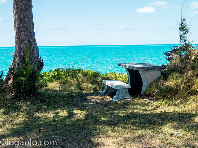 Stone table and bench in Bermuda