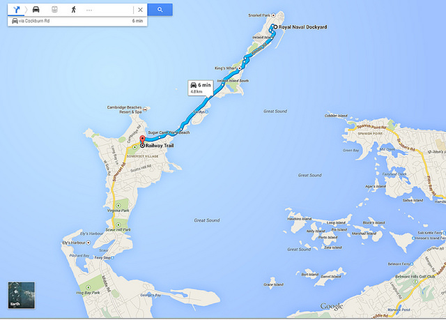 Map of our walk in Bermuda