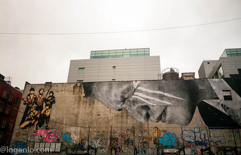 Graffiti covered wall NYC 2013