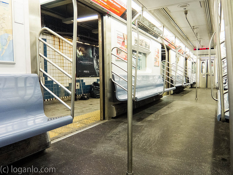 Empty NYC #2 subway car, 2014