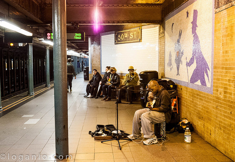 Buskers at 50th St Subway Station NYC